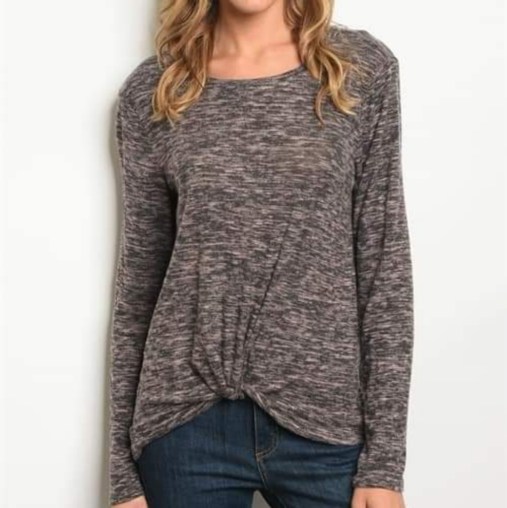 New Junior's Boutique Charcoal mocha knot top